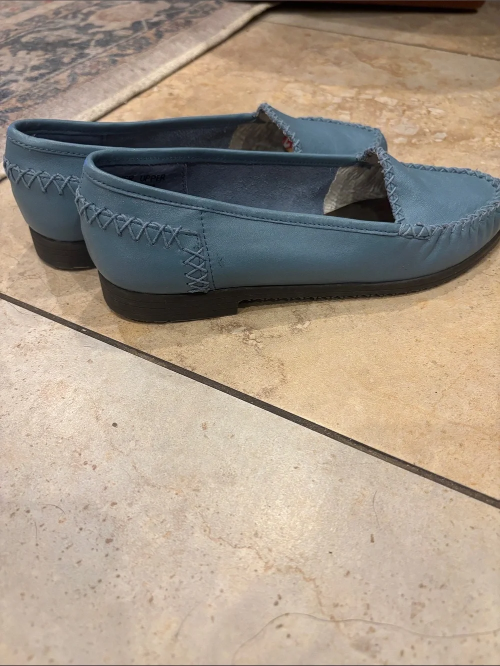 Ellemenno Manitoba II Blue Leather Slip-On Loafers size 5.5